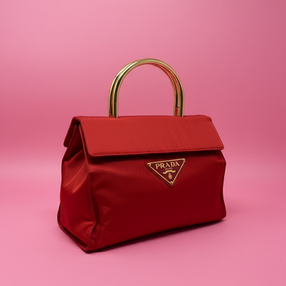 Prada Nylon Red Top Handle