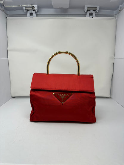 Prada Nylon Red Top Handle