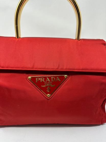Prada Nylon Red Top Handle