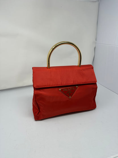 Prada Nylon Red Top Handle