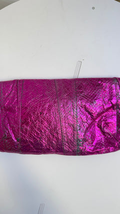 Jimmy Choo Metallic Fuchsia Ring Clutch
