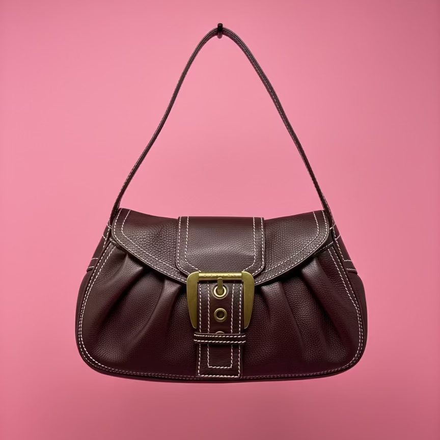 Celine Leather Brown Gold Hardware
