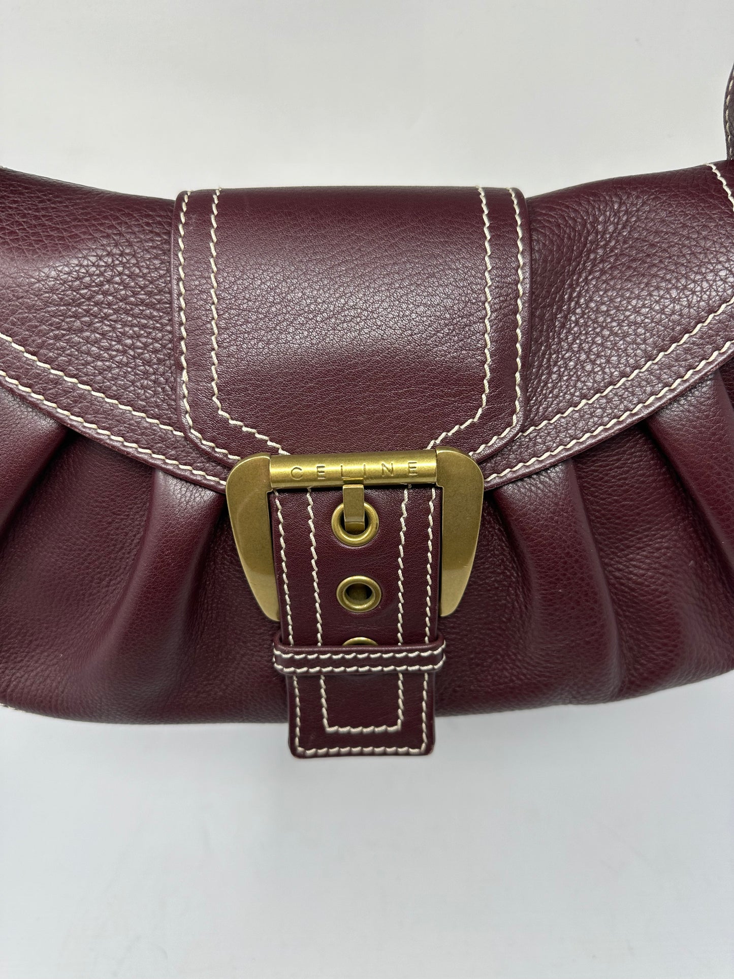 Celine Leather Brown Gold Hardware