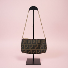 Fendi Zucca Print PVC Canvas Chain Accessory Pouch