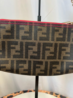 Fendi Zucca Print PVC Canvas Chain Accessory Pouch