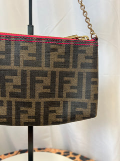 Fendi Zucca Print PVC Canvas Chain Accessory Pouch