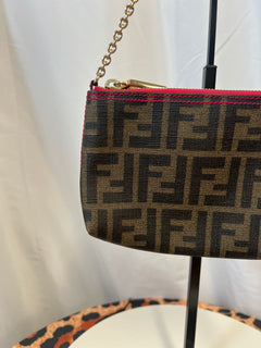 Fendi Zucca Print PVC Canvas Chain Accessory Pouch