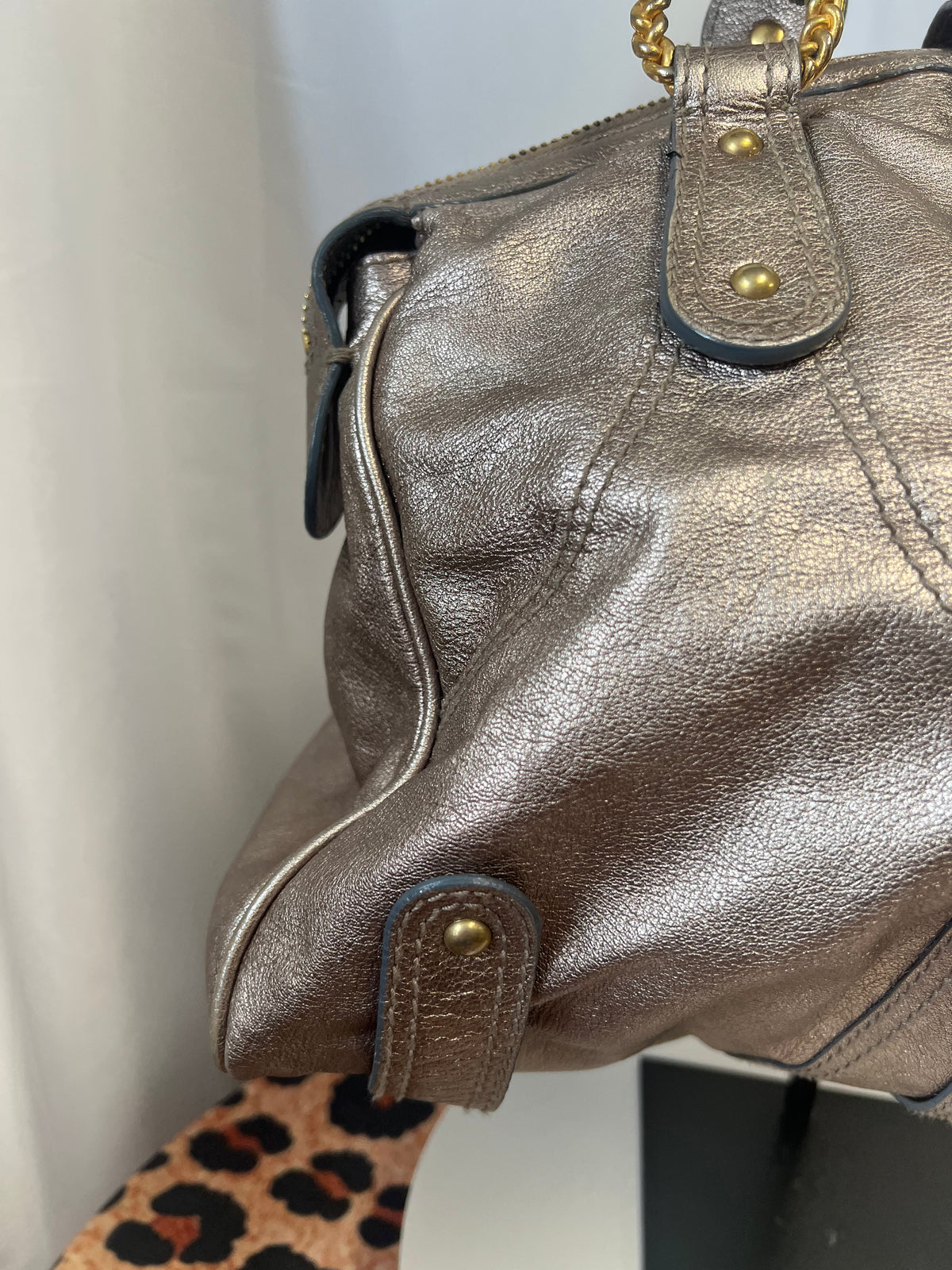 Valentino Metallic Leather Shoulder Bag