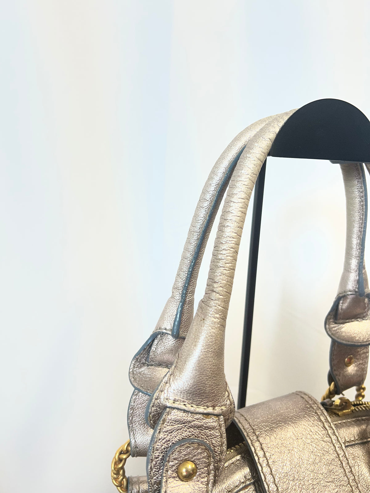 Valentino Metallic Leather Shoulder Bag