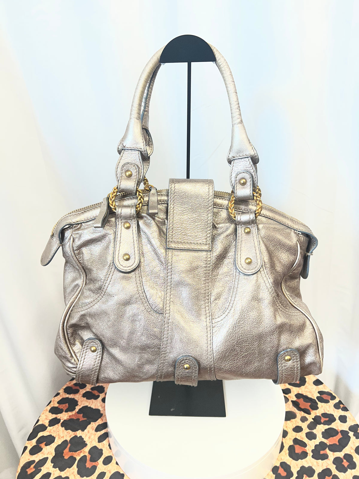 Valentino Metallic Leather Shoulder Bag