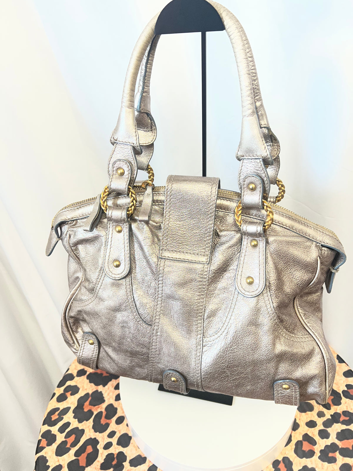 Valentino Metallic Leather Shoulder Bag