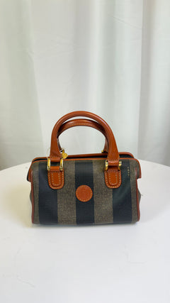 Fendi Pequin Mini Boston Bag