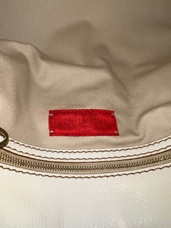 Valentino Garavani Beige Leather and Canvas Shoulder Bag