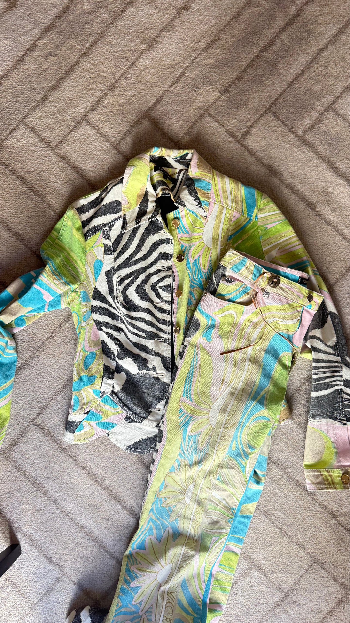 Roberto Cavalli Green Zebra Set