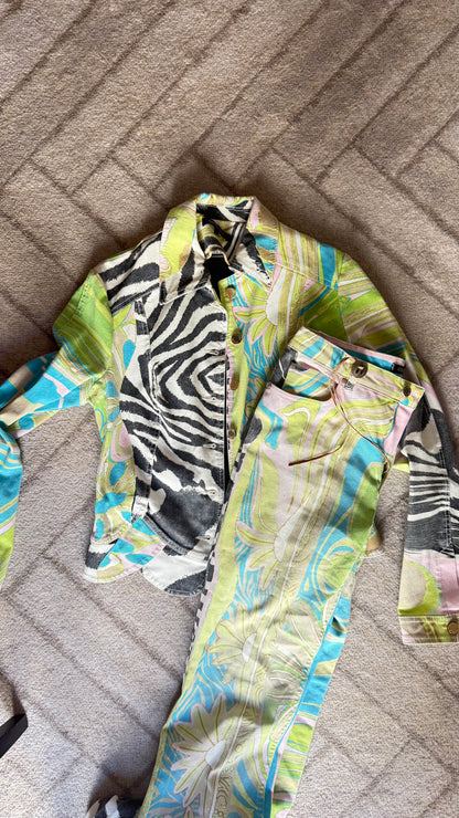 Roberto Cavalli Green Zebra Set