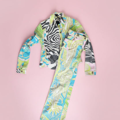 Roberto Cavalli Green Zebra Set