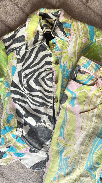 Roberto Cavalli Green Zebra Set