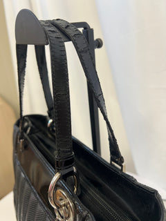 Christian Dior Cadillac Leather Tote Bag Black Galliano Era c. 2003–2004