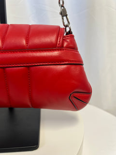 Gucci Horsebit Chain Shoulder Bag Red Quilted Leather