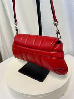 Gucci Horsebit Chain Shoulder Bag Red Quilted Leather