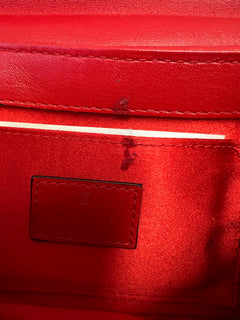 Gucci Horsebit Chain Shoulder Bag Red Quilted Leather