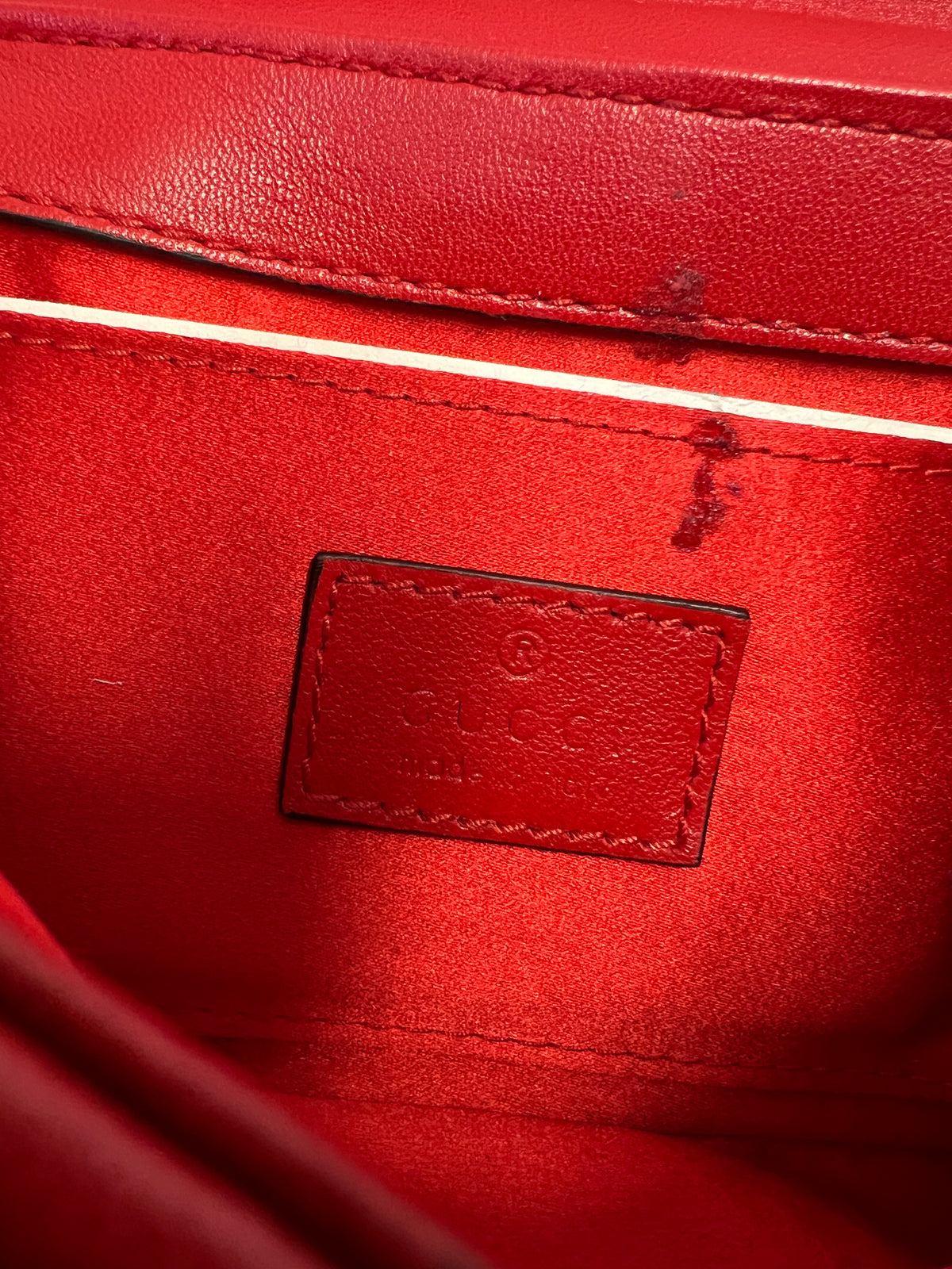 Gucci Horsebit Chain Shoulder Bag Red Quilted Leather