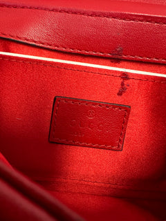 Gucci Horsebit Chain Shoulder Bag Red Quilted Leather