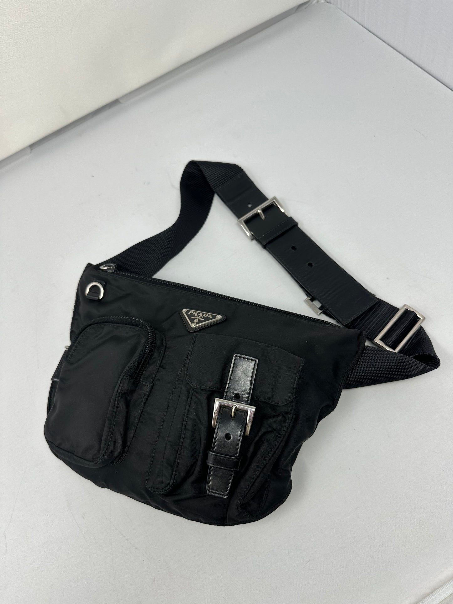Prada Black Tessuto Belt Bag (comes with original duster)