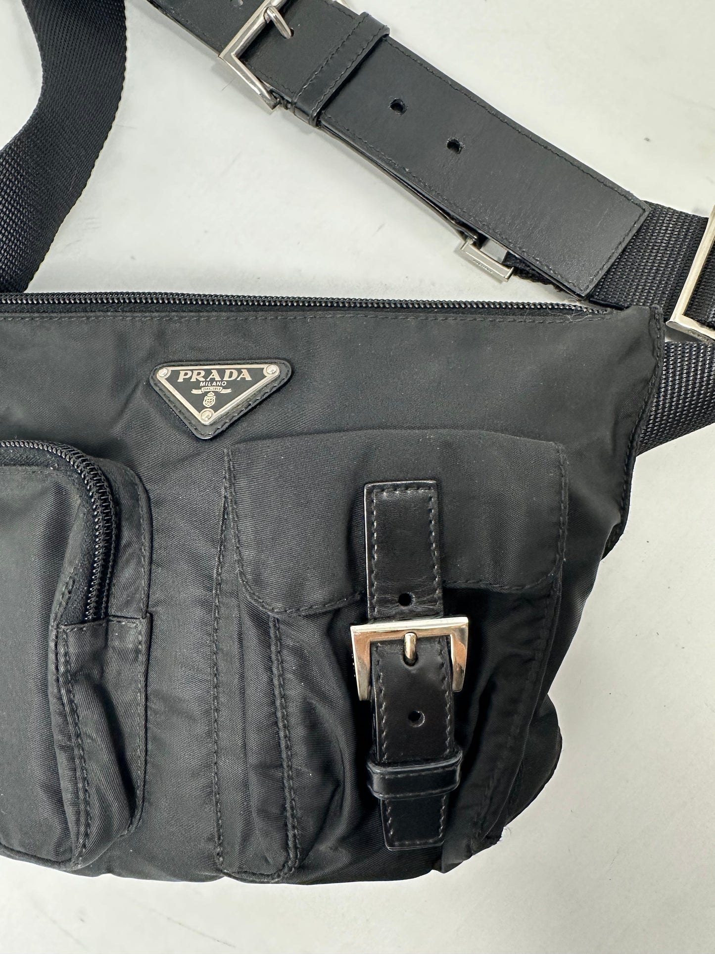 Prada Black Tessuto Belt Bag (comes with original duster)
