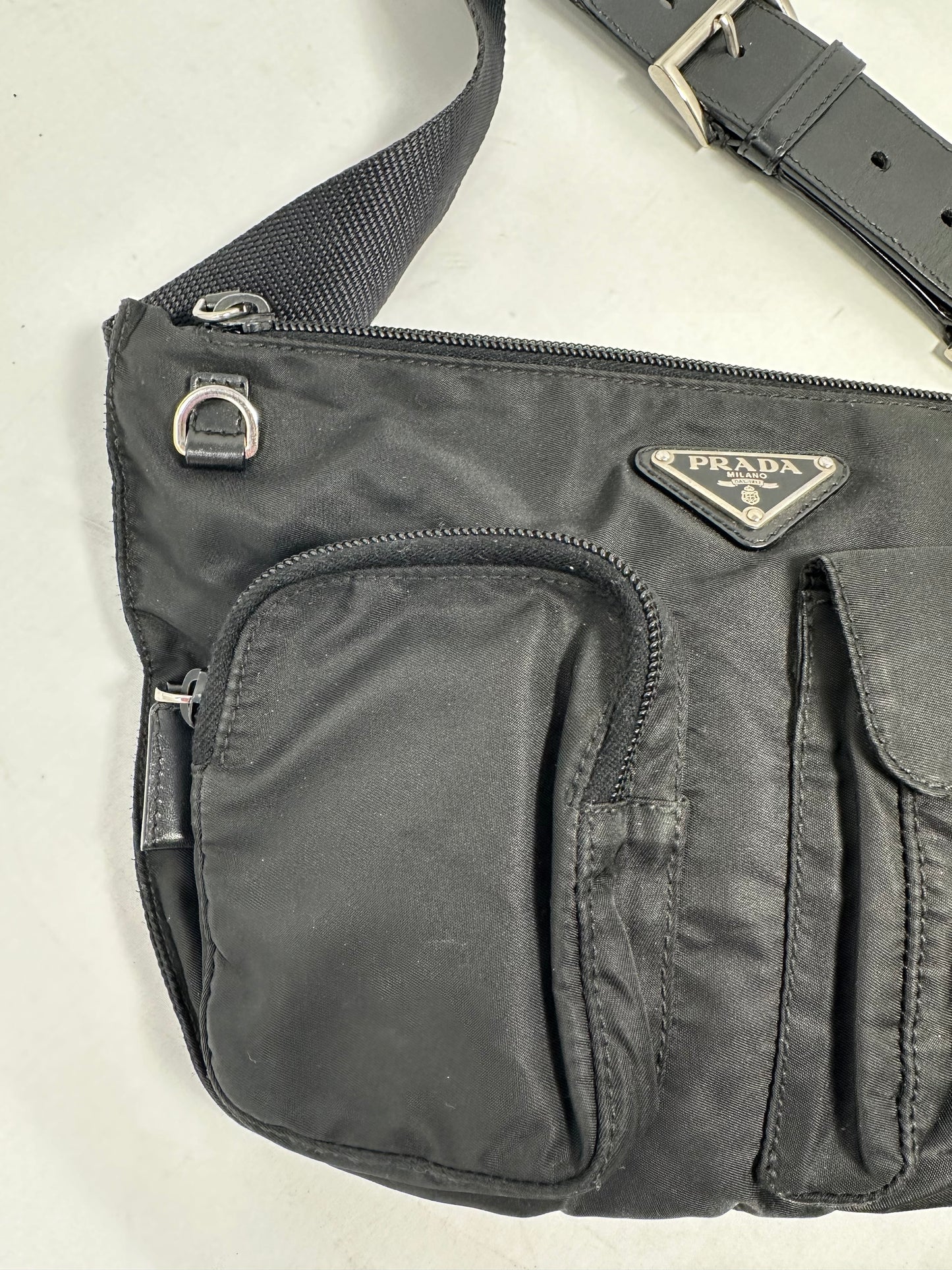Prada Black Tessuto Belt Bag (comes with original duster)