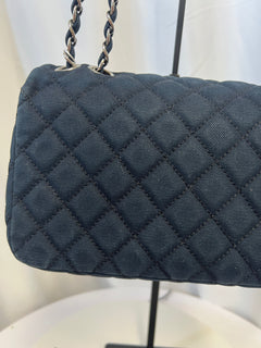 Chanel Cruise Canvas Flap Shoulder Bag in Navy