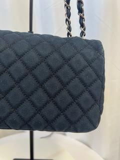 Chanel Cruise Canvas Flap Shoulder Bag in Navy