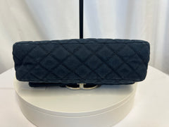 Chanel Cruise Canvas Flap Shoulder Bag in Navy