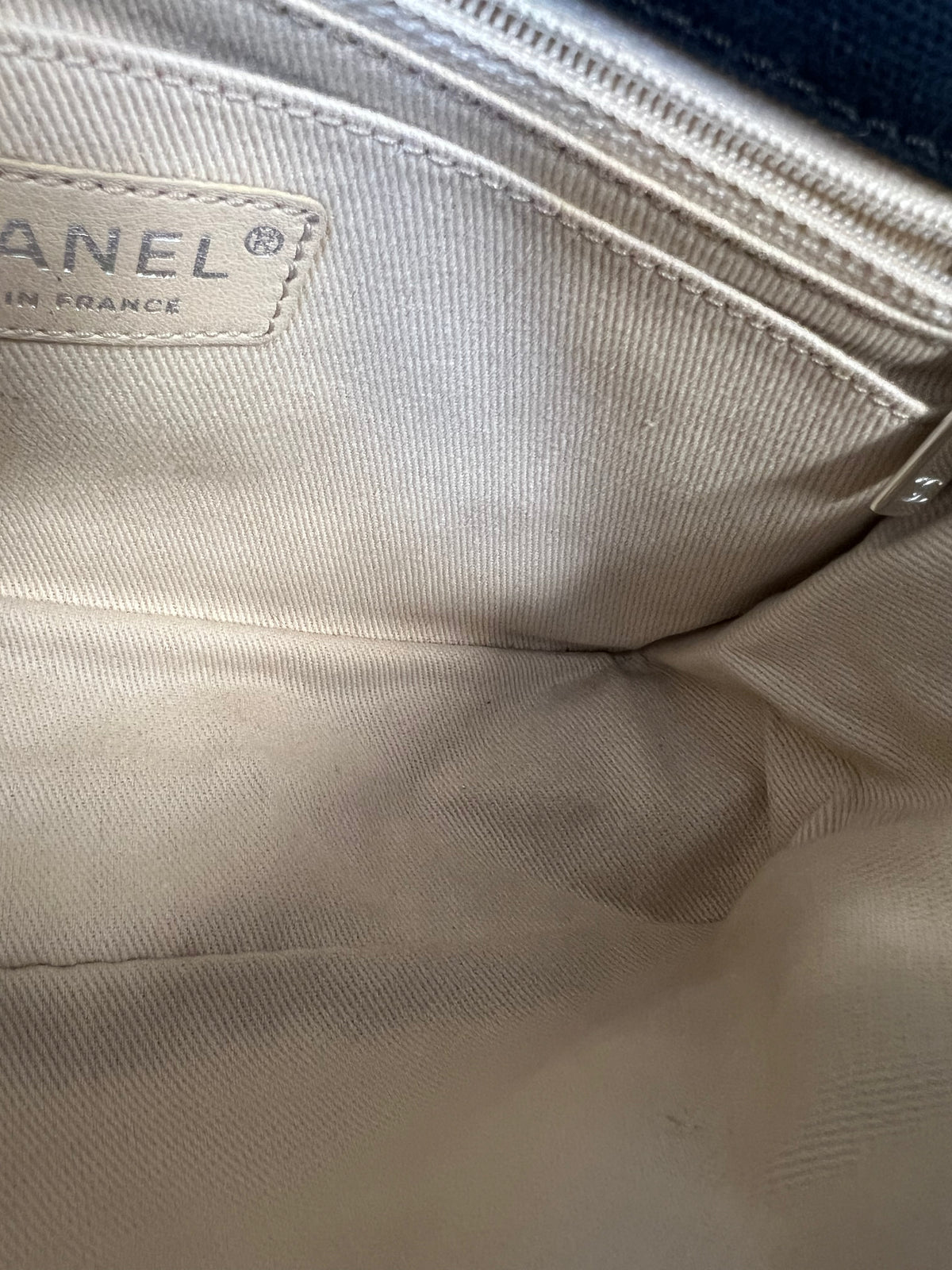 Chanel Cruise Canvas Flap Shoulder Bag in Navy