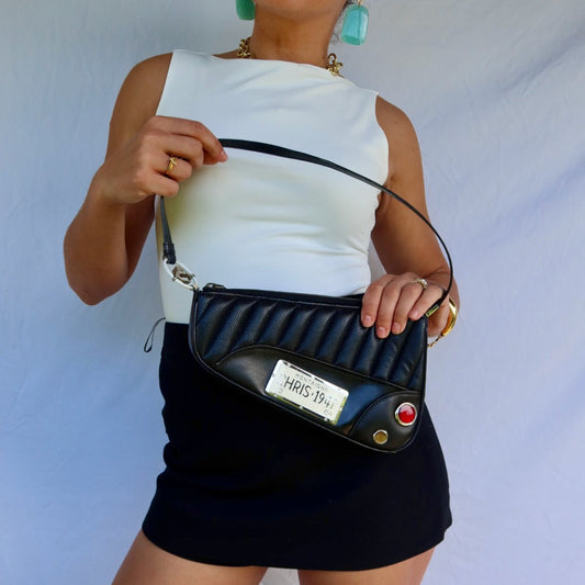 Dior Cadillac Montaigne Black Leather Handbag