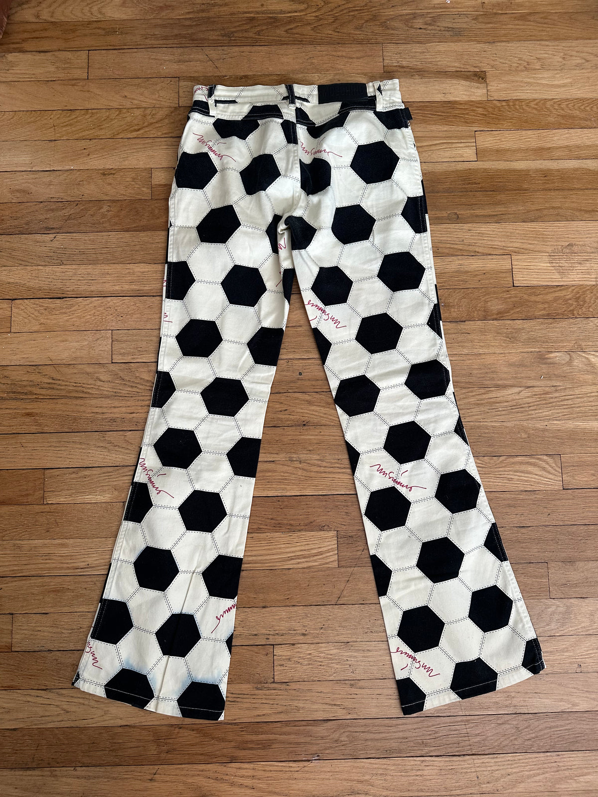 Rare Vintage 1990s Moschino Jeans Soccer Ball Print Pants