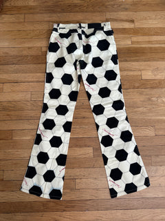 Rare Vintage 1990s Moschino Jeans Soccer Ball Print Pants