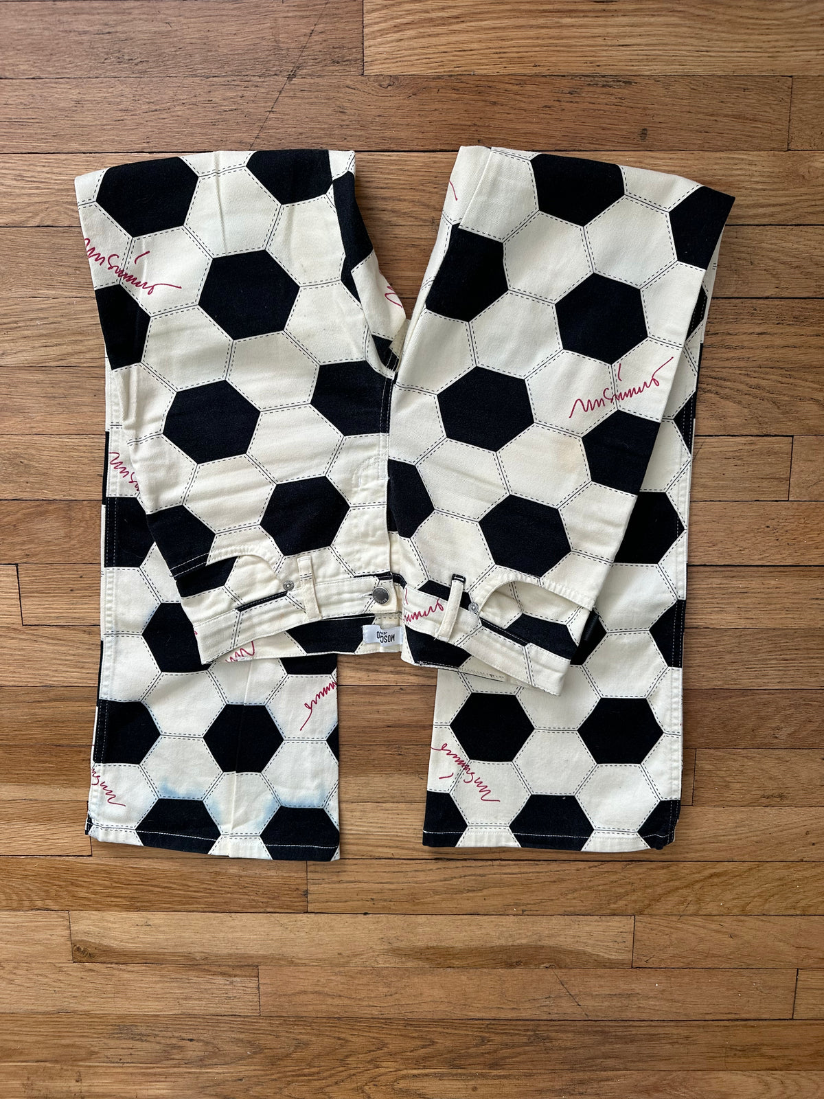 Rare Vintage 1990s Moschino Jeans Soccer Ball Print Pants