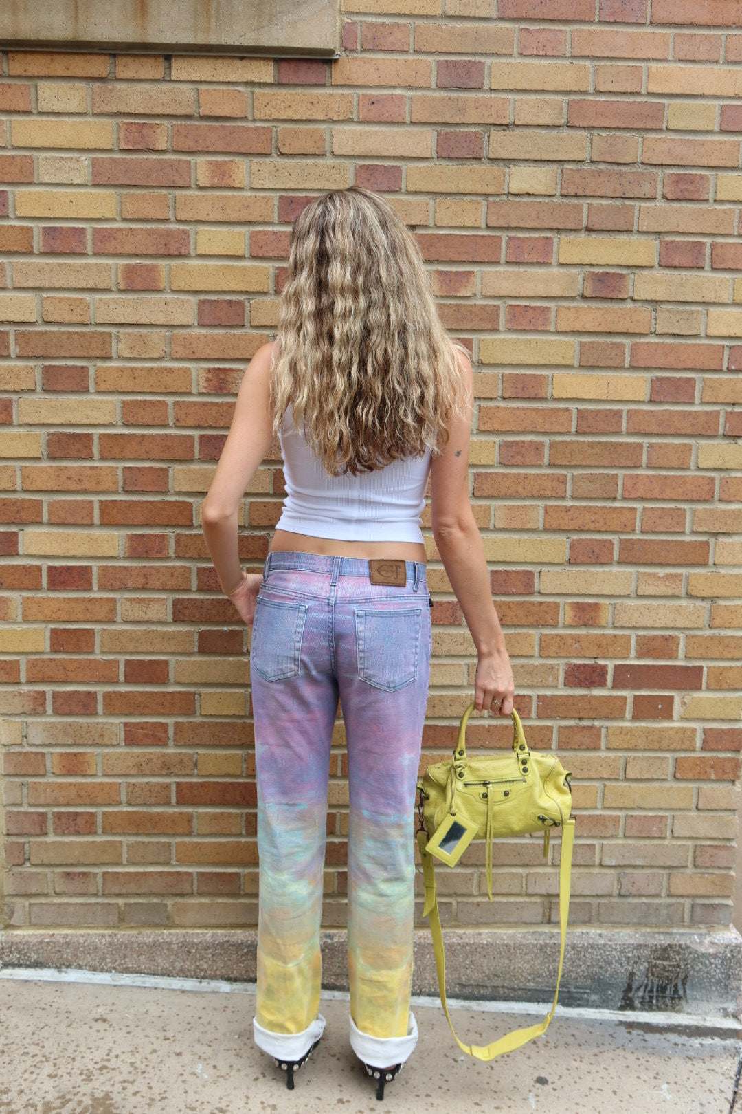 Cavalli Jeans Watercolor Tie-Dye Bootcut Jeans Y2K - Small