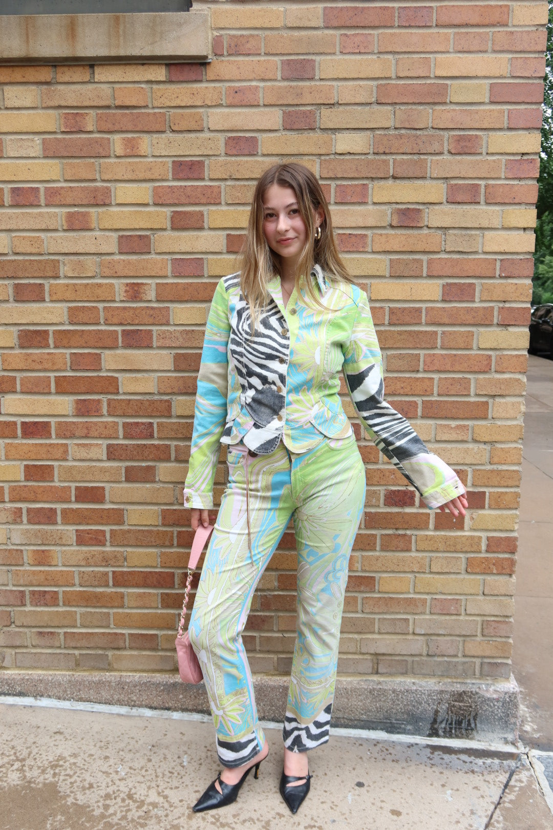 Roberto Cavalli Green Zebra Set