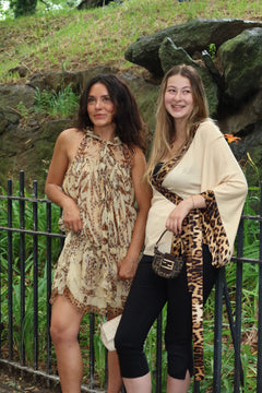 Roberto Cavalli Cream Knit Leopard Silk Wrap Top Mid-2000s - IT 40