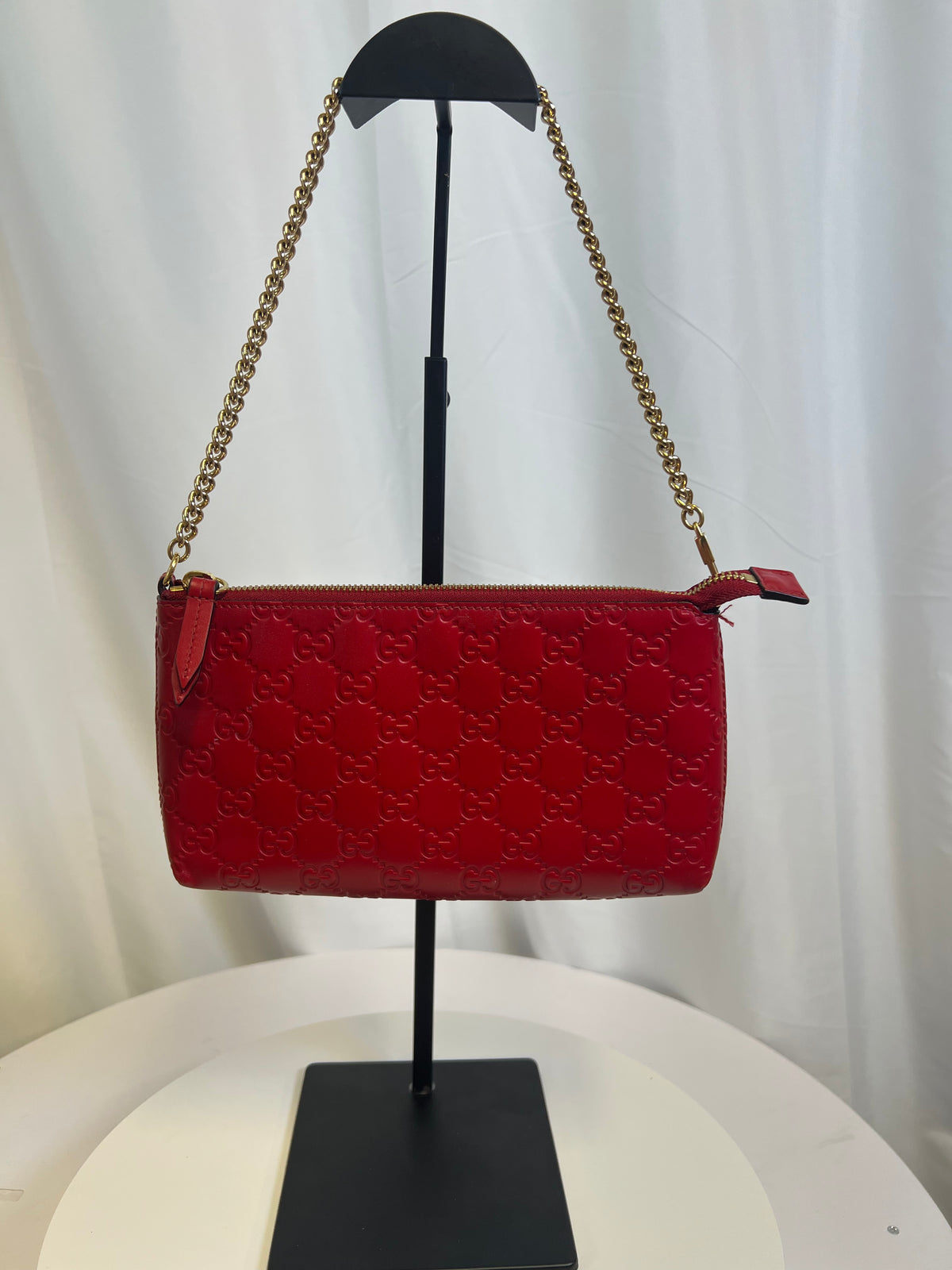 Gucci Red GG Chain Shoulder Bag