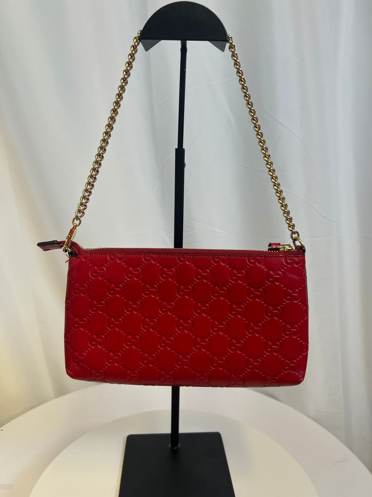 Gucci Red GG Chain Shoulder Bag
