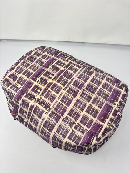 Prada Purple Saffiano-Trimmed Tessuto Stampato Bauletto