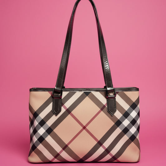 Burberry Nova Check Tote Beige
