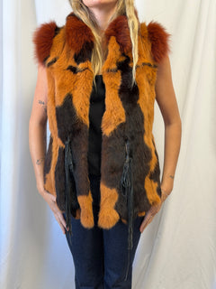 Vintage Multicolor Real Fur Vest