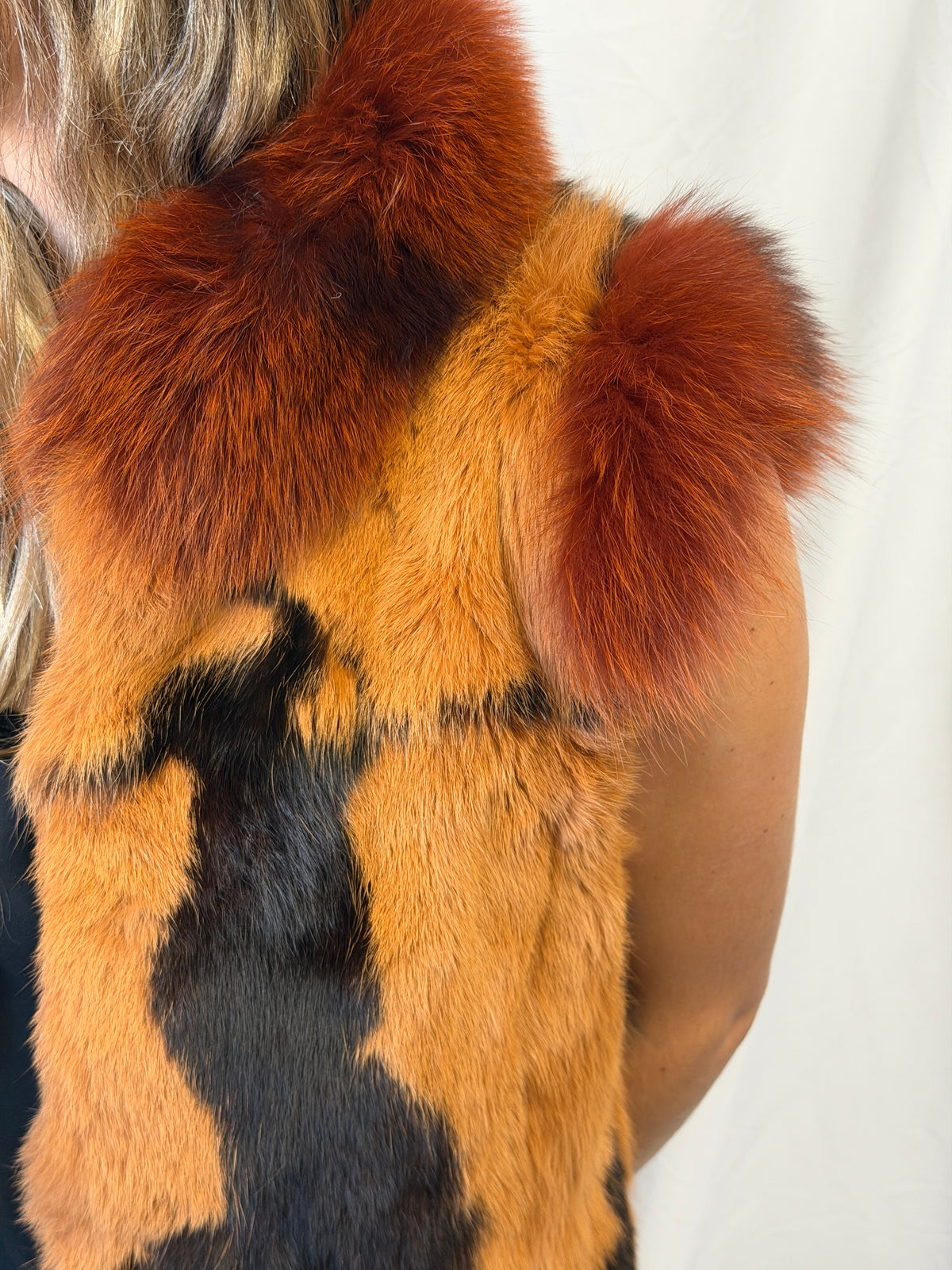 Vintage Multicolor Real Fur Vest