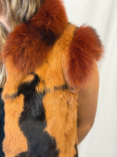 Vintage Multicolor Real Fur Vest