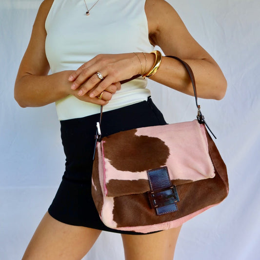 FENDI Mama Baguette Pink Pony Hair