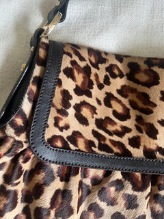 Fendi Jumbo Chef Leopard Pony Hair Hobo Bag
